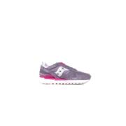 Saucony Silver Sneakers Logo Front Nylon Gummi Gray, Dam