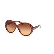 Tom Ford Gradient Brown Solglasögon Blonde Havana Båge Brown, Unisex