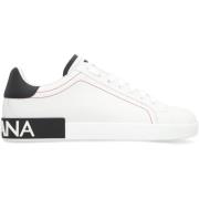 Dolce & Gabbana Kontrasterande läder låga sneakers White, Herr