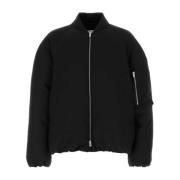 Jil Sander Oversize Dunjacka i Svart Gabardin Black, Herr