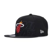 New Era Miami Heat NBA Draft Cap Flat Visor Black, Herr