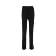 Alberta Ferretti Satin Cigarette Pant Black, Dam