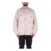 Carhartt Wip Beige Logo Jacka Fyra Framfickor Beige, Herr