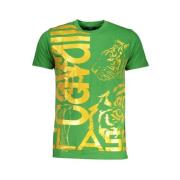 Cavalli Class Grön Bomull Logo Print T-shirt Green, Herr