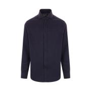 Brunello Cucinelli Navy Blue Bomullsblandning Knappad Skjorta Blue, He...