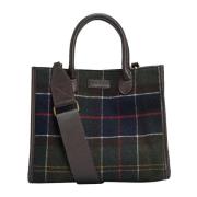 Barbour Tartan Shopper Väska med Avtagbar Rem Brown, Dam