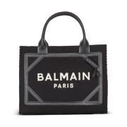 Balmain Svart Logo Monogram Tote Väska Black, Dam