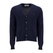 Ami Paris Mjuk Cashmere Stickad Kofta Blue, Herr