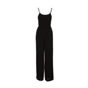 Michael Kors Smocked Jumpsuit med kedjerem Black, Dam