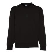 C.p. Company Svart Crew Neck Fleece Sweatshirt Black, Herr