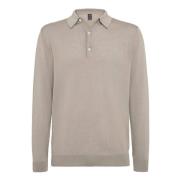 Boggi Milano Stickad Merinoull Polo Skjorta Beige, Herr