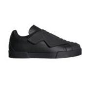 Dolce & Gabbana Svart Läder Slip On Sneakers Black, Herr