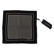 Dolce & Gabbana Svart Geometrisk Sidenscarf Black, Herr