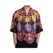 Dolce & Gabbana Multicolor Luminarie Print Cotton Polo Shirt Multicolo...