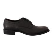 Dolce & Gabbana Svarta Läder Derby Formella Skor Black, Herr