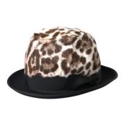 Dolce & Gabbana Leopard Fedora Hat Multicolor Multicolor, Dam