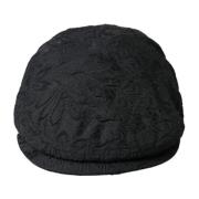 Dolce & Gabbana Svart Blommig Brokad Newsboy Cap Black, Herr