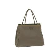 Prada Vintage Pre-owned Nylon handvskor Green, Dam