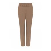 Gustav Regular Pants Bukser Portabella Brown, Dam