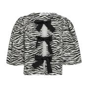 Co'Couture Zioncc Zebra Bow Blouse Offwhite Black, Dam