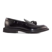 Doucal's Svarta läderloafers med tofsar Black, Herr