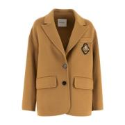 Ermanno Scervino Guld Crest Blazer Brown, Dam