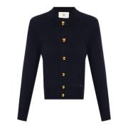 Ami Paris Navy Blue Cardigan Guld Knappar Blue, Dam