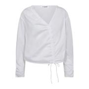 Co'Couture Asymmetrisk Krinklad Blus Vit White, Dam