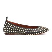 Lanvin Svarta studded ballerina flats Black, Dam