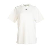 Off White Avslappnad Bomull T-shirt White, Dam