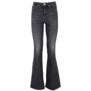 Pinko Flare-fit Power Stretch Denim Jeans Gray, Dam