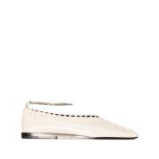 Jil Sander Kräm Ballerina Skor White, Dam