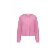 Fabienne Chapot Rosa Blomknapp Kofta Pink, Dam