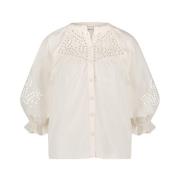 Fabienne Chapot Blus med volangkrage White, Dam