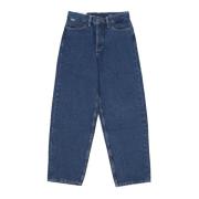 Element Mäns Straight Leg Jeans Mid Använd Blue, Herr