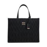 Miu Miu Quiltad Toteväska med Guld Hardware Black, Dam