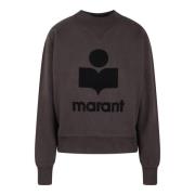 Isabel Marant Étoile Logo Bomulls Sweatshirt Fw24 Oversized Polo Black...