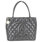 Chanel Vintage Pre-owned Laeder totevskor Gray, Dam