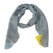 Ermanno Scervino Lyxig Silke Bandana Wrap Halsduk Blue, Dam