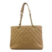 Chanel Vintage Pre-owned Tyg axelremsvskor Beige, Dam