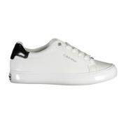 Calvin Klein Vit Nylon Sneaker med Djärv Print White, Dam