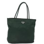 Prada Vintage Pre-owned Tyg totevskor Green, Dam