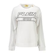 Plein Sport Långärmad Sweatshirt Vit Kontrastdetaljer White, Herr