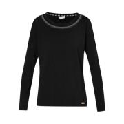 Liu Jo Logo Gemstone T-Shirt Black, Dam