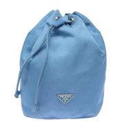 Prada Vintage Pre-owned Tyg kuvertvskor Blue, Dam