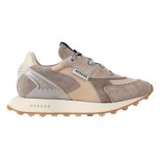 RUN OF Bruna Lädersneakers med Vintagestil Multicolor, Dam