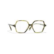 Chanel Grön Tortoise Acetatglasögon Multicolor, Dam