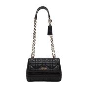 Guess Konvertibel Crossbody Flapväska Svart Black, Dam