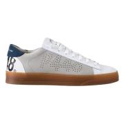 P448 Vit Grå Läder Sneakers Elegant Stil Multicolor, Herr