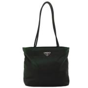 Prada Vintage Pre-owned Tyg totevskor Green, Dam